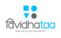 Vividhataa's logo having the 1st part in devnagri script and later part in english showcasing lingistic diversity, also places above are 4 shapes placed clockwise as square, circle, hexagon and inverted equilateral triangle. when looked at closely, they look like human figures